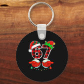 67 Meme Funny Christmas Red Plaid Xmas Pajamas Sla Schlüsselanhänger (Vorderseite)