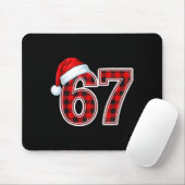 67 Meme Funny Christmas Red Plaid Xmas Pajamas Tee Mousepad (Mit Mouse)