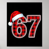 67 Meme Funny Christmas Red Plaid Xmas Pajamas Tee Poster (Vorne)