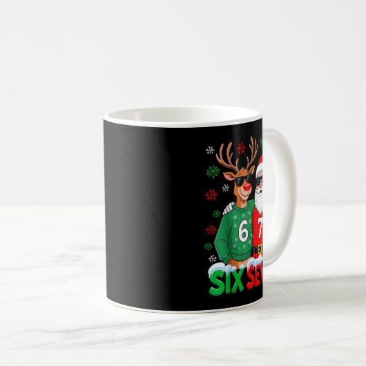 67 Meme Funny Christmas Santa Six Seven  Kaffeetasse (VorderseiteRechts)