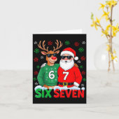 67 Meme Funny Christmas Santa Six Seven  Karte (Gelbe Blume)