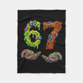 67 Meme Funny Gen Alpha Six Seven Hands Gesture Br Fleecedecke (Vorderseite)