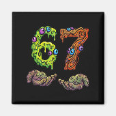 67 Meme Funny Gen Alpha Six Seven Hands Gesture Br Magnet (Vorne)