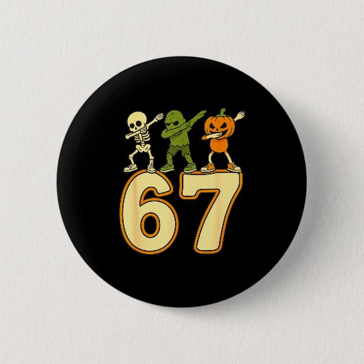 67 Meme Funny Halloween Numbers Six Seven Men Wome Button (Vorderseite)
