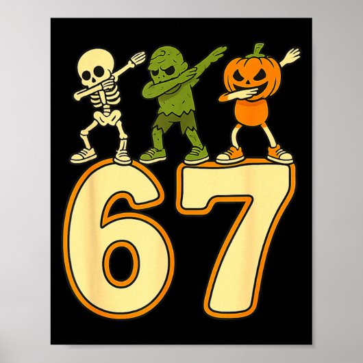 67 Meme Funny Halloween Numbers Six Seven Men Wome Poster (Vorne)