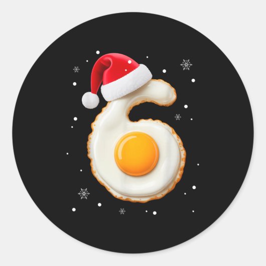 67 Meme Funny Number 6 Egg Bacon Matching Christma Runder Aufkleber (Vorderseite)