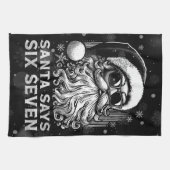 67 Meme Funny Santa Says Six Seven Christmas Geschirrtuch (Horizontal)