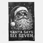 67 Meme Funny Santa Says Six Seven Christmas Geschirrtuch (Vertikal)