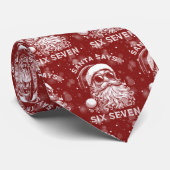 67 Meme Funny Santa Says Six Seven Christmas Krawatte (Gerollt)