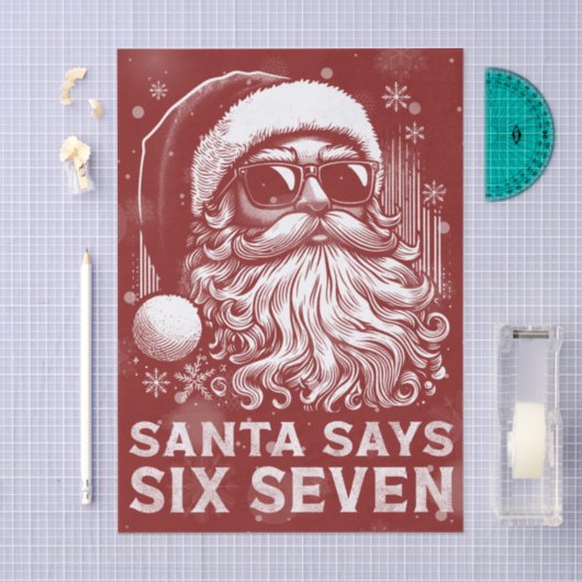 67 Meme Funny Santa Says Six Seven Christmas Seidenpapier (Handwerk)