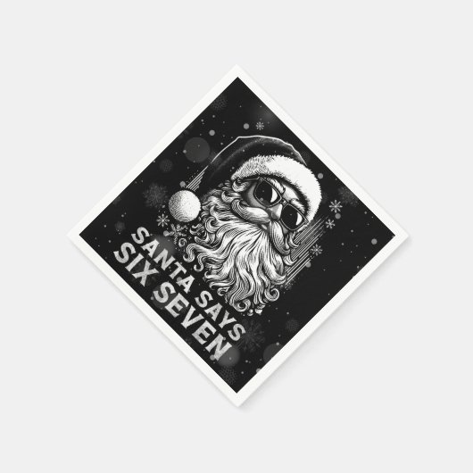 67 Meme Funny Santa Says Six Seven Christmas Serviette (Ecke)