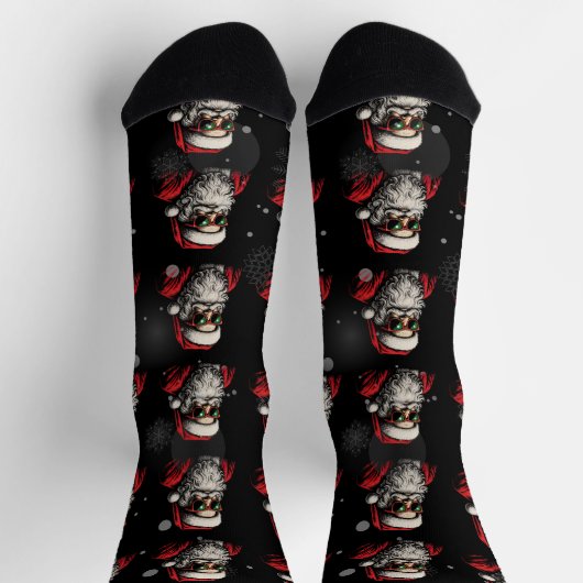 67 Meme Funny Santa Says Six Seven Christmas Socken (Oben)