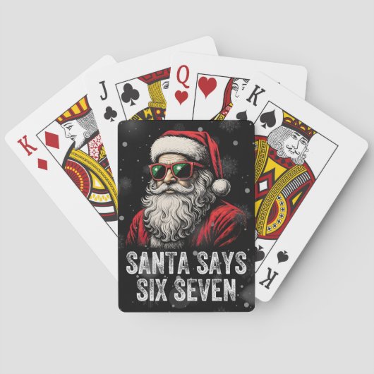67 Meme Funny Santa Says Six Seven Christmas Spielkarten (Rückseite)