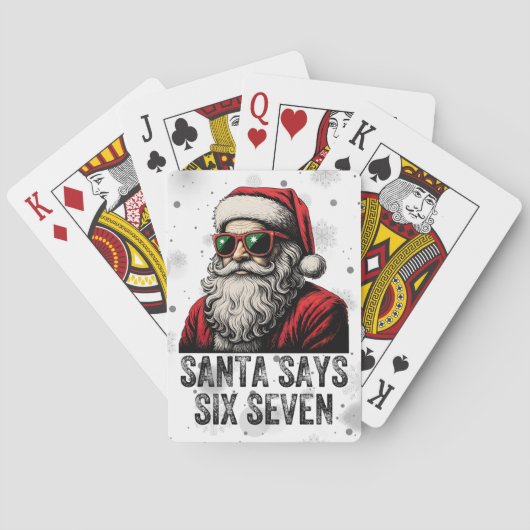 67 Meme Funny Santa Says Six Seven Christmas Spielkarten (Rückseite)