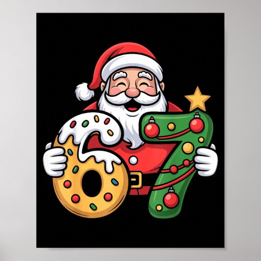 67 Meme Funny Santa Six Seven Christmas Xmas Kids  Poster (Vorne)