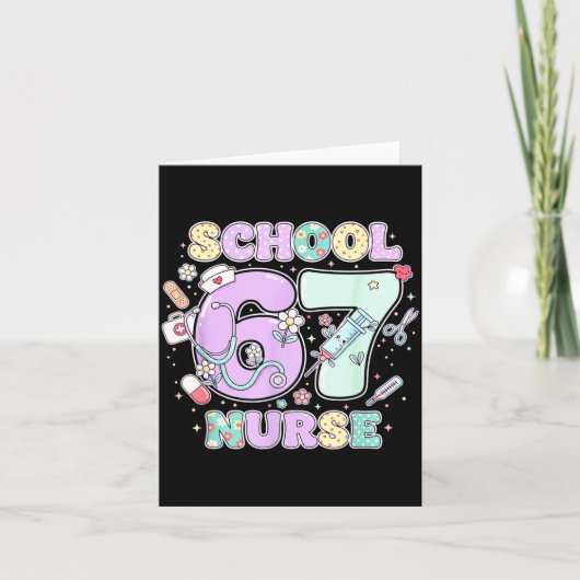 67 Meme Funny School Nurse Six Seven Meme Boys Gir Karte (Vorderseite)