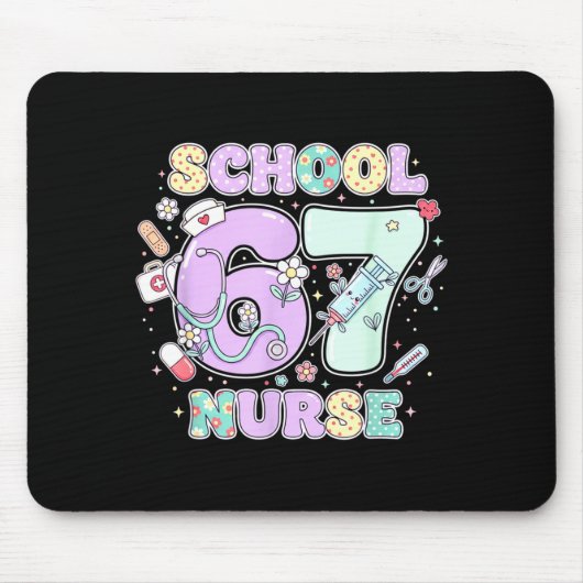 67 Meme Funny School Nurse Six Seven Meme Boys Gir Mousepad (Vorne)