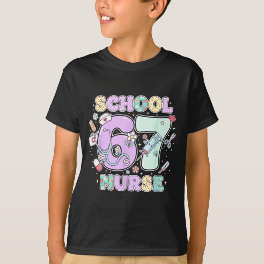 67 Meme Funny School Nurse Six Seven Meme Boys Gir T-Shirt (Vorderseite)