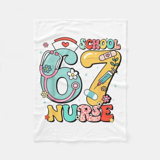 67 Meme Funny School Nurse Six Seven Meme Fleecedecke (Vorderseite)