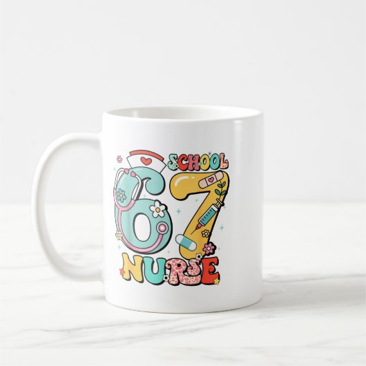 67 Meme Funny School Nurse Six Seven Meme Kaffeetasse (Links)