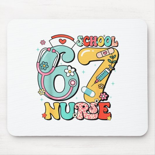 67 Meme Funny School Nurse Six Seven Meme Mousepad (Vorne)