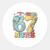 67 Meme Funny School Nurse Six Seven Meme Runder Aufkleber (Vorderseite)