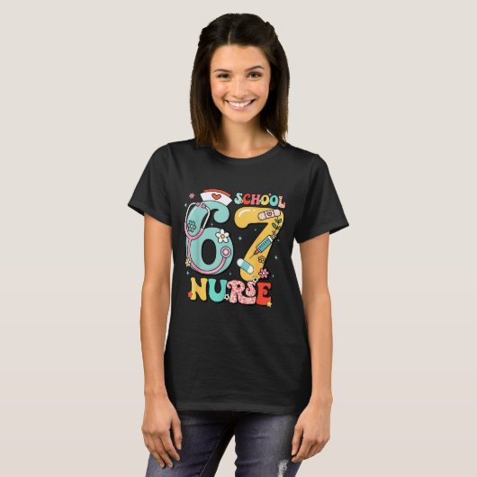 67 Meme Funny School Nurse Six Seven Meme T-Shirt (Vorne ganz)