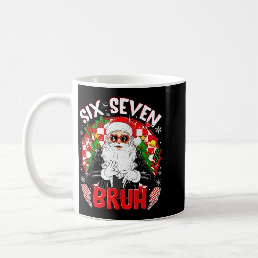 67 Meme Funny Six Seven Bruh Christmas Santa 6 7 M Kaffeetasse (Links)
