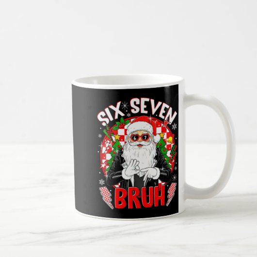67 Meme Funny Six Seven Bruh Christmas Santa 6 7 M Kaffeetasse (Rechts)