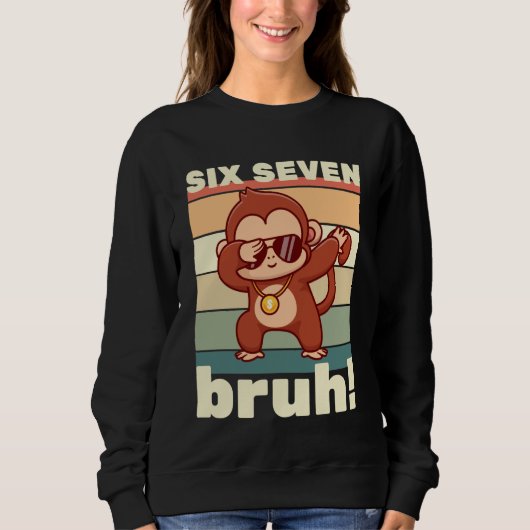 67 Meme Funny Six Seven Bruh Kids Boys Girls Dabbi Sweatshirt (Vorderseite)