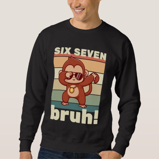 67 Meme Funny Six Seven Bruh Kids Boys Girls Dabbi Sweatshirt (Vorderseite)