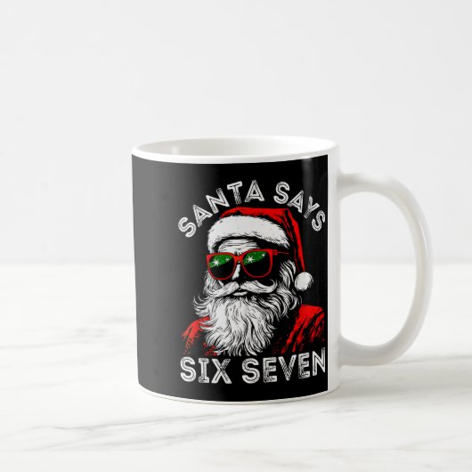 67 Meme Funny Six Seven Christmas 6-7 Meme Santa 6 Kaffeetasse (Rechts)