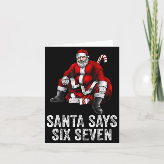 67 Meme Funny Six Seven Christmas 6-7 Meme Santa 6 Karte (Vorderseite)