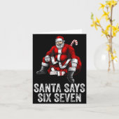 67 Meme Funny Six Seven Christmas 6-7 Meme Santa 6 Karte (Gelbe Blume)
