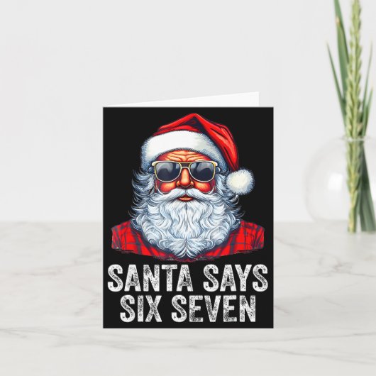 67 Meme Funny Six Seven Christmas 6-7 Meme Santa 6 Karte (Vorderseite)