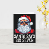 67 Meme Funny Six Seven Christmas 6-7 Meme Santa 6 Karte (Gelbe Blume)
