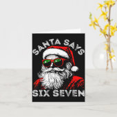 67 Meme Funny Six Seven Christmas 6-7 Meme Santa 6 Karte (Gelbe Blume)