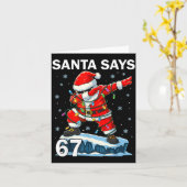 67 Meme Funny Six Seven Christmas 6-7 Meme Santa 6 Karte (Gelbe Blume)