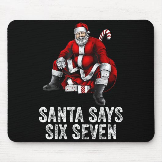 67 Meme Funny Six Seven Christmas 6-7 Meme Santa 6 Mousepad (Vorne)