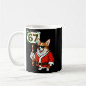 67 Meme Funny Six Seven Christmas Corgi Dog Lover Kaffeetasse (Links)