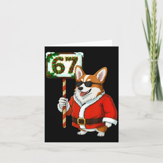 67 Meme Funny Six Seven Christmas Corgi Dog Lover Karte (Vorderseite)