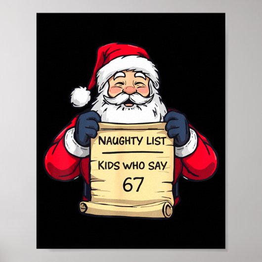 67 Meme Funny Six Seven Christmas For Men Women Ki Poster (Vorne)