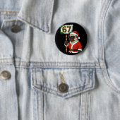 67 Meme Funny Six Seven Christmas Pug Dog Lover Button (Beispiel)