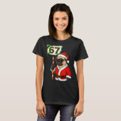 67 Meme Funny Six Seven Christmas Pug Dog Lover T-Shirt (Vorne ganz)