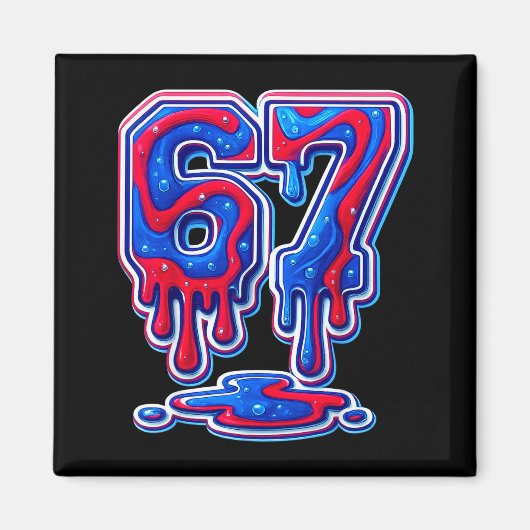 67 Meme Funny Six Seven For Boys And Girls Cool Magnet (Vorne)