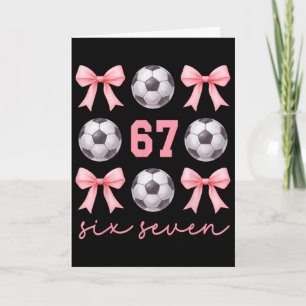 67 Meme Fußball-Mama-Schwester Coquette Bögen Rosa Karte