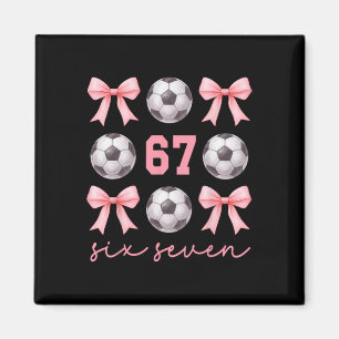 67 Meme Fußball-Mama-Schwester Coquette Bögen Rosa Magnet
