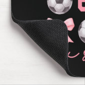 67 Meme Fußball-Mama-Schwester Coquette Bögen Rosa Mousepad (Ecke)