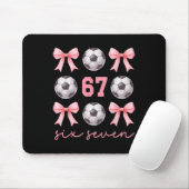 67 Meme Fußball-Mama-Schwester Coquette Bögen Rosa Mousepad (Mit Mouse)
