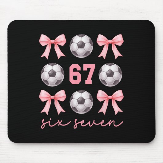67 Meme Fußball-Mama-Schwester Coquette Bögen Rosa Mousepad (Vorne)